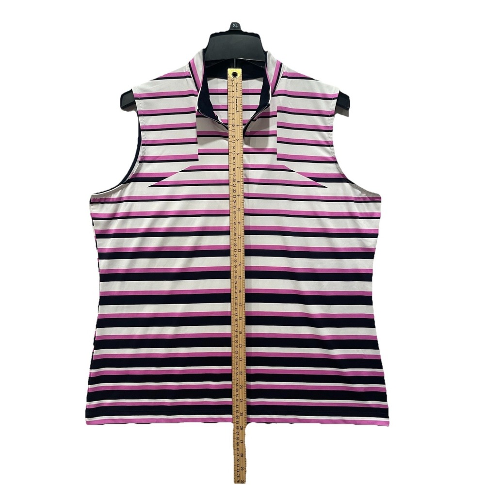 Tail Womens XL Golf/Tennis Sleeveless Shirt Lavender / black/ White Q Zip EUC - Picture 6 of 7